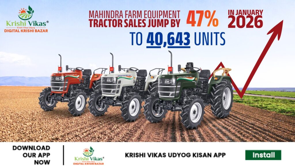 Mahindra Farm Equipment tractor sales jump 47% in January 2026 to 40,643 units